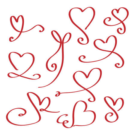 Cute Red Heart Illustration Isolated on White Background. Valentine's Day Background for Wallpaper, Flyers, Invitation, Posters, Brochure, Banner or Postcardのイラスト素材