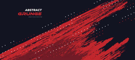 Abstract Red and Blue Grunge Background. Brush Stroke Illustration for Banner. Scratch and Texture Elements For Designのイラスト素材