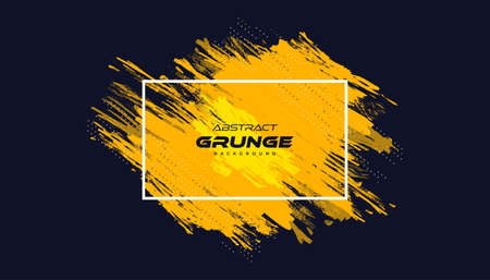 Abstract Blue and Yellow Grunge Background. Brush Stroke Illustration for Banner, Poster, or Sports. Scratch and Texture Elements For Designのイラスト素材