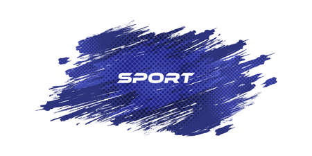 Abstract Blue and White Grunge Background with Halftone Style. Brush Stroke Illustration for Banner, Poster, or Sports. Scratch and Texture Elements For Designのイラスト素材