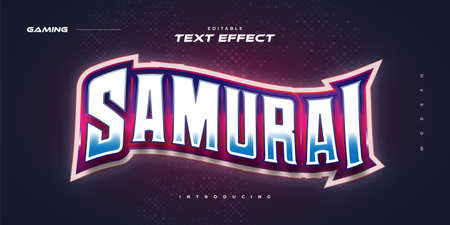 Colorful E-sport Text Style with Glowing Effect. Editable Text Effect in E-sport Styleのイラスト素材
