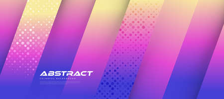Abstract Colorful Geometric Shape Background with Halftone Style and 3D Effect. Colorful Gradient...