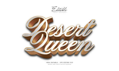 Luxury White and Gold Text Style with 3D Effect. Editable Text Style Effectのイラスト素材