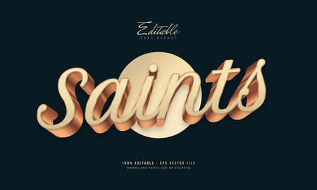 Elegant and Luxury Gold Text Style with 3D Effectのイラスト素材