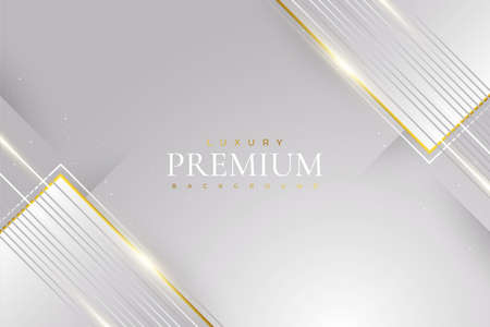 Luxury White and Gold Background. Premium Gray and Gold Background for Award, Nomination, Ceremony, Formal Invitation or Certificate Designのイラスト素材
