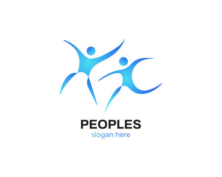 Peoples Logo Design. Community Logo or Symbol. Teamwork, Group or Social Logo for Business Identityのイラスト素材