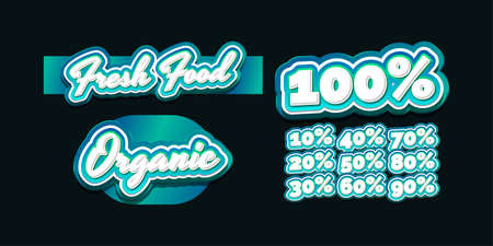 Fresh Food Graphic Label or Sticker. Vector Illustration of Fresh Food and Discount Label Design. Product Label or Badgeのイラスト素材