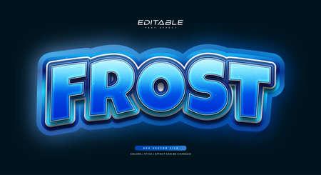 Editable Text Style with Blue Frost Effectのイラスト素材