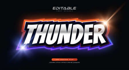 Editable E-sport Text Style with Glowing Neon Effect. Colorful Game Text Effectのイラスト素材