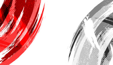 Indonesia Flag with Brush Concept. Happy Indonesian Independence Day. Flag of Indonesia in Grunge Styleのイラスト素材