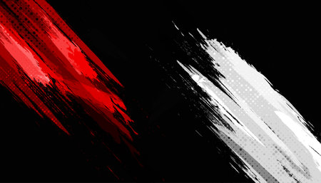 Indonesia Flag with Brush Concept. Happy Indonesian Independence Day. Flag of Indonesia in Grunge Styleのイラスト素材