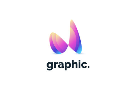 Abstract Letter N Logo in Colorful Gradient Style. Modern N Logo Iconのイラスト素材