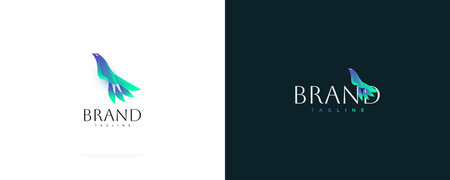 Bird Logo in Colorful Modern Gradient Styleのイラスト素材