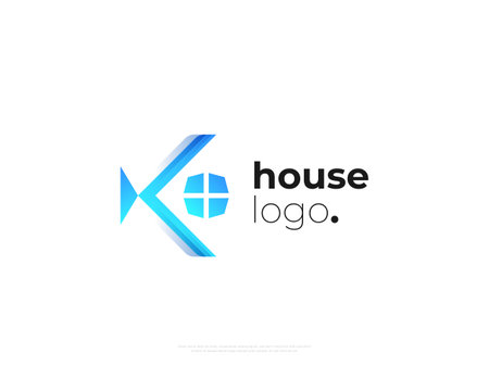 Abstract Letter K Logo with House Concept. Letter K with Window Logo for Real Estate, Architecture or Construction Industry Logoのイラスト素材