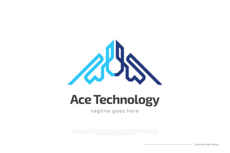 Abstract and Futuristic Letter A Logo Design. Initial Letter A Logo with Line Style. Great for Business, Technology and Communication Brand Logoのイラスト素材