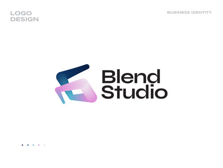 Letter B Logo Design with Colorful Blend Style. Suitable for Business and Technology Logosのイラスト素材