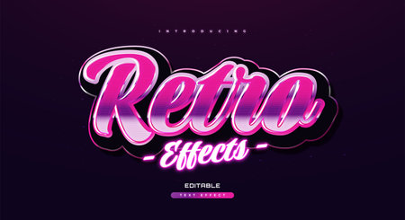 Colorful 3D 80s Retro Text Effect with Glowing Neon Effectのイラスト素材