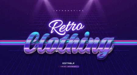 Colorful 3D 80s Retro Text Effect with Glowing Neon Effectのイラスト素材
