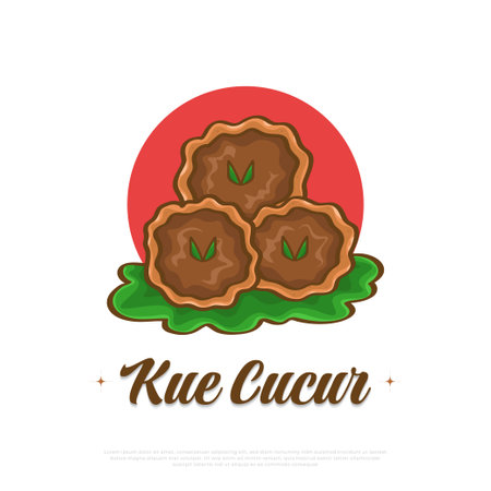 Kue Cucur Illustration, Traditional Snack from Southeast Asia, Including Indonesia. Kue Cucur or Khanom Fak Bua Vector Illustrationのイラスト素材
