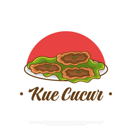 Kue Cucur Illustration, Traditional Snack from Southeast Asia, Including Indonesia. Kue Cucur or Khanom Fak Bua Vector Illustrationのイラスト素材
