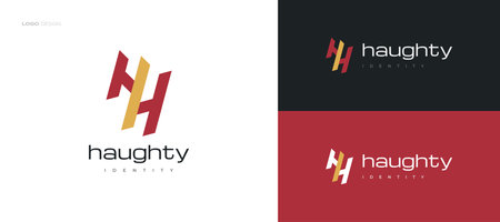 Abstract Initial Letter H and H Logo Design. HH Monogram Logoのイラスト素材