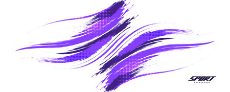 Abstract and Colorful Brush Background with Halftone Effect. Grunge Background. Brush Stroke Illustration for Banner, Poster, or Sports Background. Scratch and Texture Elements For Designのイラスト素材