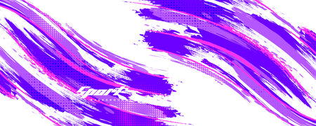 Abstract and Colorful Brush Background with Halftone Effect. Grunge Background. Brush Stroke Illustration for Banner, Poster, or Sports Background. Scratch and Texture Elements For Designのイラスト素材