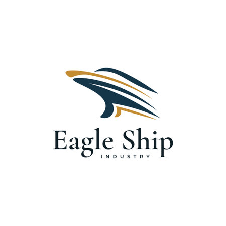 Abstract Ship Logo Design Shaped Eagle Headのイラスト素材