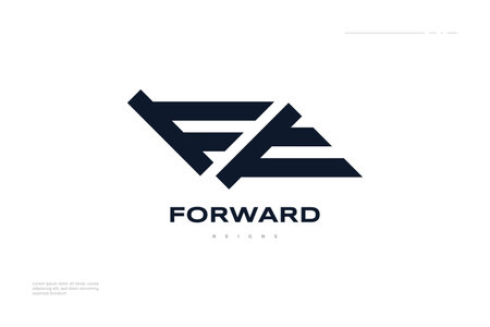 Abstract F and E Initials Letter Logo Isolated on White Background. FE Monogram Logo Designのイラスト素材