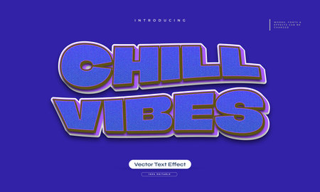 Chill Vibes Text with Retro Style and Wavy Effectのイラスト素材
