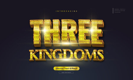 Editable 3D Gold and Realistic Text Effectのイラスト素材