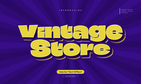 Bold Vintage Text Style with Yellow and Blue Combination and Dotted Effectのイラスト素材