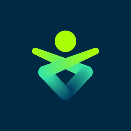 Creative and Vibrant Letter I Logo Design with Green Gradient Style. Simple People Logo with Blend Conceptのイラスト素材