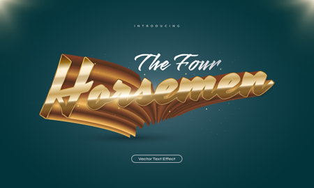 The Four Horsemen Text Style with 3D and Gold Effectのイラスト素材