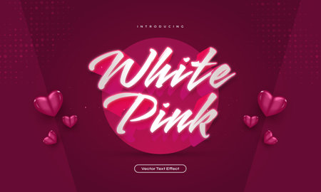 3D White and Pink Text Style with Glowing Effectのイラスト素材