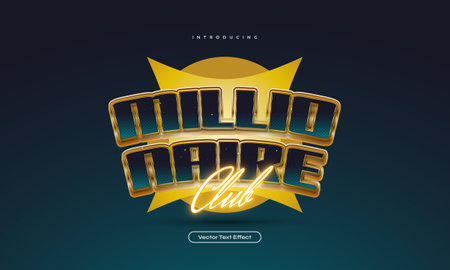 Millionaire Text Style with 3D and Neon Effectのイラスト素材