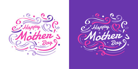 Happy Mother's Day Lettering. Mother Day Typography, Can be Used for Greeting Card, Poster, Banner, or T Shirt Designのイラスト素材