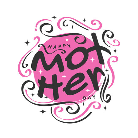 Happy Mother's Day Lettering. Mother Day Typography, Can be Used for Greeting Card, Poster, Banner, or T Shirt Designのイラスト素材