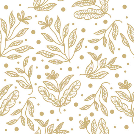 Seamless Cream Floral Pattern on White Background. Floral Motif for Fashion, Wallpaper, Wrapping Paper, Background, Fabric, Textile, Apparel, and Card Designのイラスト素材