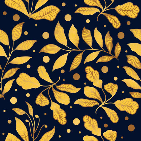 Luxurious and Elegant Gold Flower Pattern. Hand Drawn Seamless Floral Pattern for Fashion, Wallpaper, Wrapping Paper, Background, Fabric, Textile, Apparel, and Card Designのイラスト素材