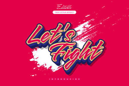 Editable Lets Fight Text Effect in Vintage Game Styleのイラスト素材