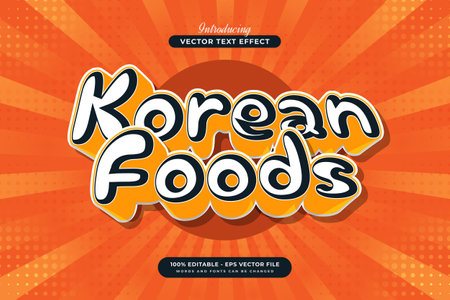 Korean Foods Text Style Effectのイラスト素材