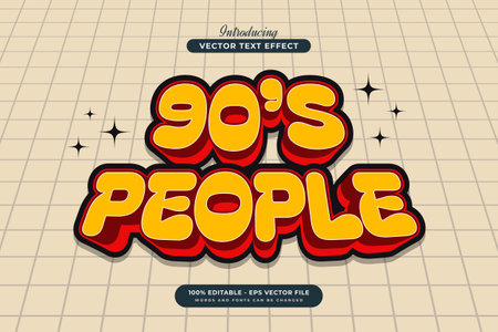 Editable 90s Retro Text Style Effectのイラスト素材
