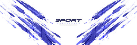 Abstract Purple Brush Background with Halftone Effect. Sport Background. Brush Stroke Illustration for Banner or Poster. Scratch and Texture Elements For Designのイラスト素材