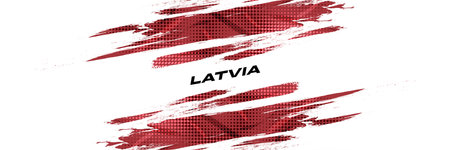 Flag of Latvia with Brush Style. National Republic of Latvia flag on White Backgroundのイラスト素材