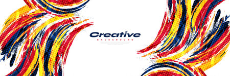 Abstract and Colorful Brush Background. Grunge Sport Banner. Brush Stroke Illustration. Scratch and Texture Elements For Designのイラスト素材