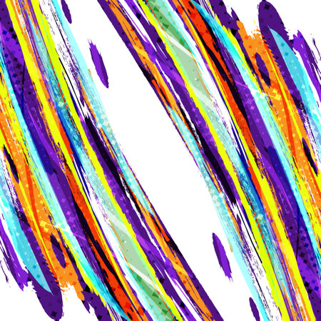 Colorful Brush Splash Background. Vibrant Grunge Background with Halftone Style. Vector Illustrationのイラスト素材