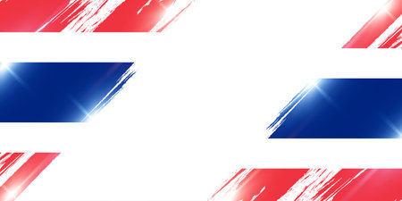 Thailand Flag in Brush Paint Style with Shining Effect. National Thailand Flagのイラスト素材