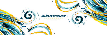 Abstract and Colorful Brush Background with Halftone Effect. Brush Stroke Illustration for Banner, Poster, or Sports Background. Scratch and Texture Elements For Designのイラスト素材