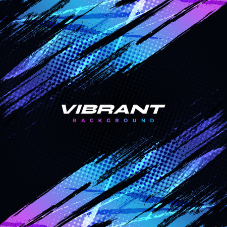 Colorful Gradient Brush Background with Halftone Effect. Grunge Sport Background with Brush Textureのイラスト素材